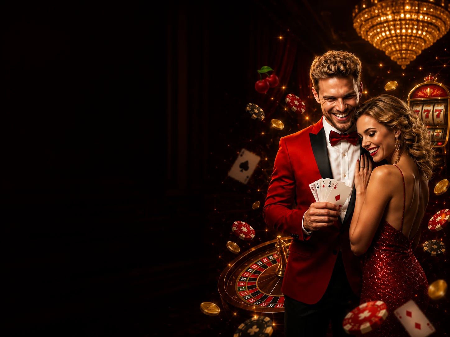 Couple au casino présentant l’offre de bienvenue Unique Casino