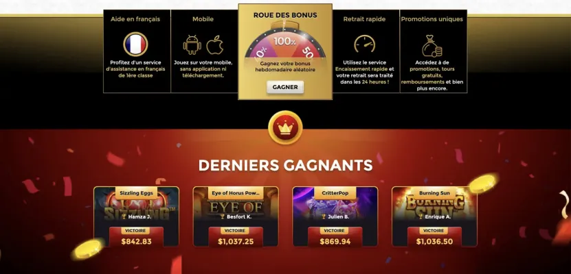 Bonus du casino unique